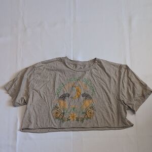 Social Culture Dream Graphic Crop Top - Beige